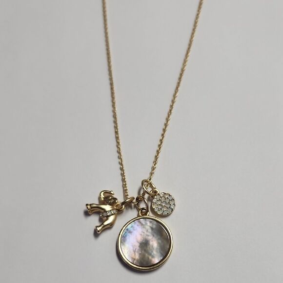 Spartina 449 Sea La Vie Necklace Dream Big Elephant 17” 18k Gold Plated - Picture 1 of 4